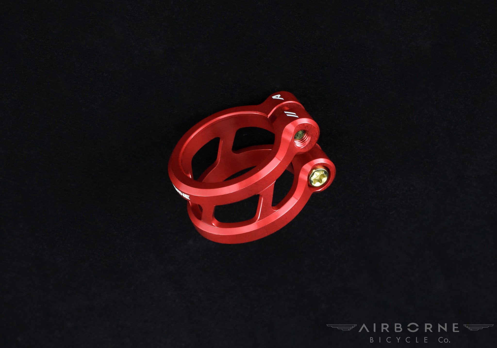 Airborne // 34.9mm CNC 6061 Aluminum, 2 Bolt Seat Collar, Red Anodized